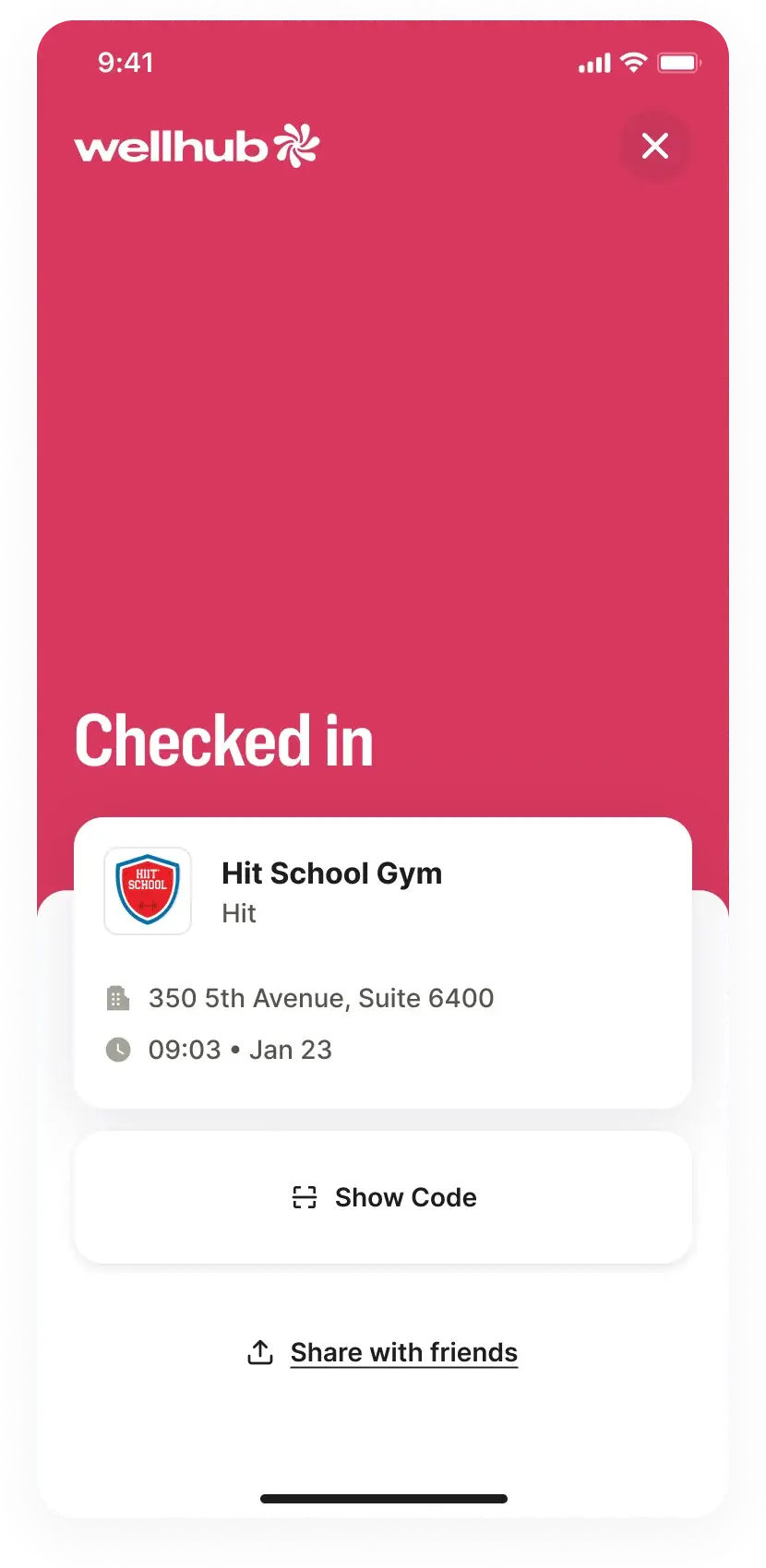 Wellhub mobile interface